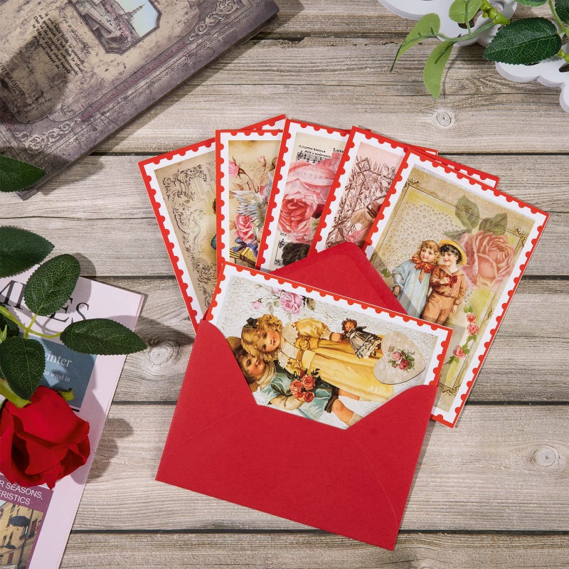 Whaline 24 Pack Vintage Valentine's Day Cards with Envelopes Victorian Valentine Postcard Blank Note Cards for Lover Wedding Party Favor - Image 5