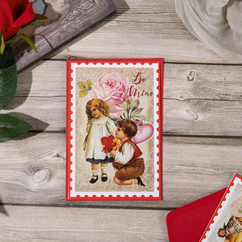 Whaline 24 Pack Vintage Valentine's Day Cards with Envelopes Victorian Valentine Postcard Blank Note Cards for Lover Wedding Party Favor - Image 4