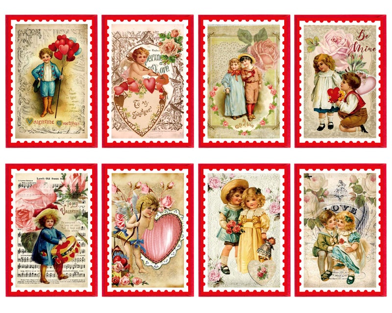 Whaline 24 Pack Vintage Valentine's Day Cards with Envelopes Victorian Valentine Postcard Blank Note Cards for Lover Wedding Party Favor - Image 1
