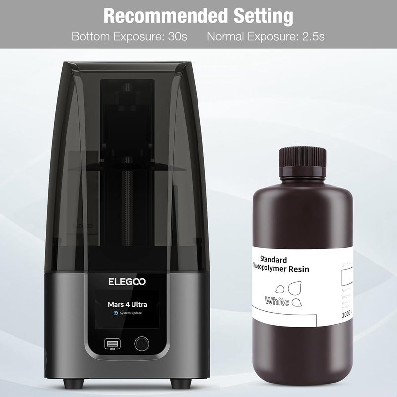 Deeplee ELEGOO 3D Printer Resin 405nm LCD Fast UV Curing Standard Resin Photopolymer Resin High Precision Non Toxic Low Odor for DLP/LCD 3D Printing White 1000G - Image 5