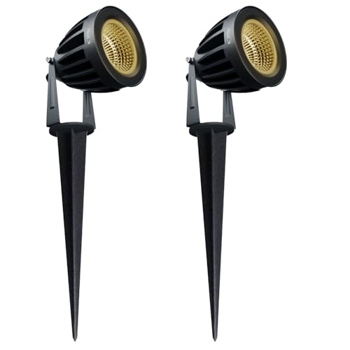 Nortek Hydra 5W Warm White LED Garden Lights | Adjustable Spike Lights for Garden Decor | Rustproof Aluminum Die-Cast Body | IP65 Rated LED Garden Lights for Pathways, Terraces, and Walls Pack of 2 - Image 1