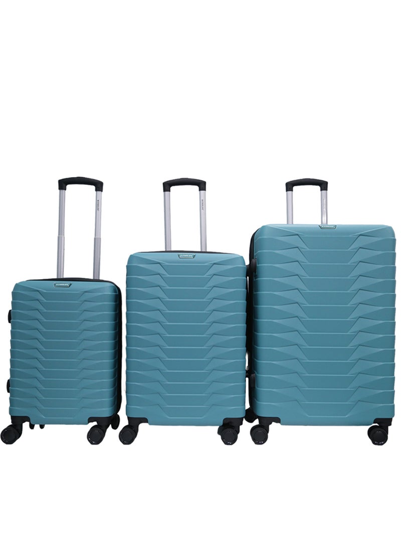 ستار لايف مجموعة حقائب سفر بعجلات من الجانب الصلب ABS مكونة من 3 قطع بعجلات دوارة مع قفل أرقام - Image 1