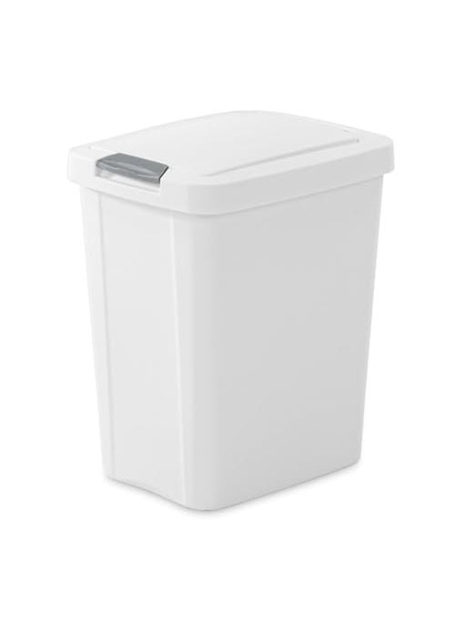 Sterilite Sterilite 75 Gallon TouchTop Wastebasket Trash Can with Pop Up Lid for Kitchen Bathroom Mudroom or Office 4 Pack White 
