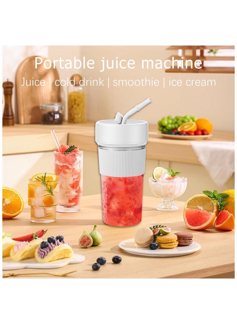 Hihonor Mini Portable Blender Cup and Travel Lid,11.83 OZ BPA-Free Personal Blender,with USB Charging, Type-c Charging Port,Makes Smoothies and Shakes Creamy, Fruit Juicer for Kitchen, Travel, Gym White - Image 3