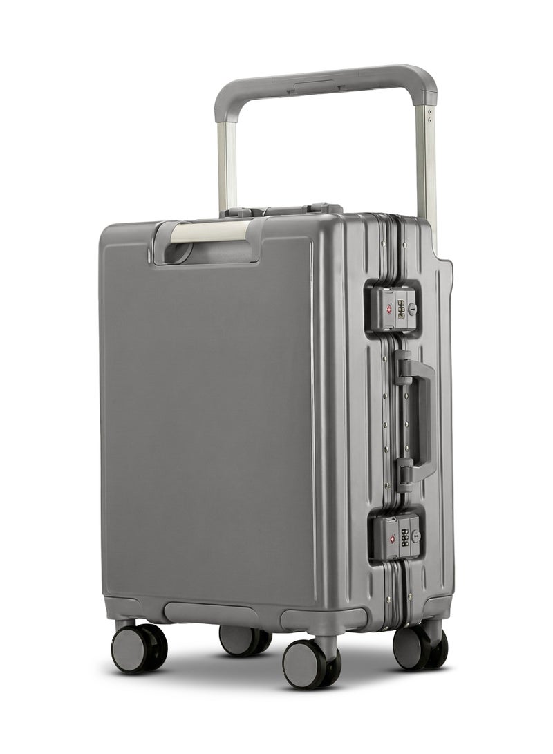 ZAAPPY Wide Handle Hard Shell Aluminum Framed 20 Inch(8-10kg) Cabin Size Luggage With Laptop Pocket - Image 1