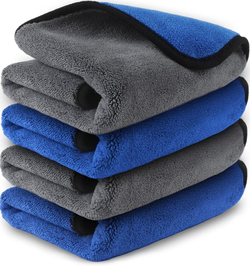 Airlab 4X Microfibre Car Cleaning Cloths 800 GSM, Professional Microfiber Towels for Car Washing, Drying, Detailing, Polishing, Cleaning Wipes for Auto Motorcycle Cockpitp Glass Windows, 40x40 cm Flexible usage build - Image 1