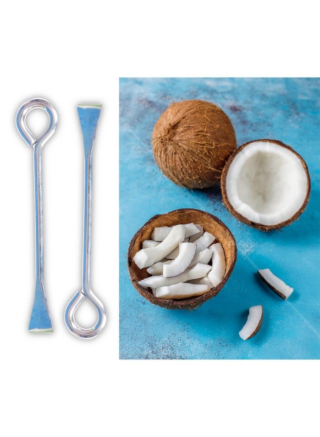 KITCHFREND Stainless Steel Coconut Slicer Tool for Kitchen | Coconut White Remover, Opener, Grater, Cutter, Scraper | Kitchen Accessories Items for Home | Thengai Thuruvi Tool Pack of -2 - Image 1