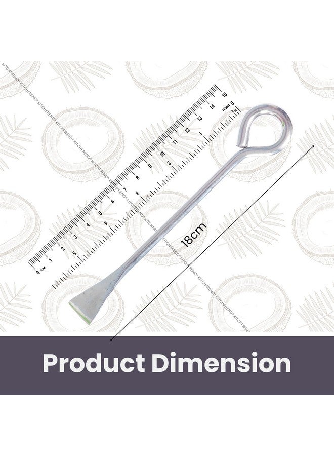 KITCHFREND Stainless Steel Coconut Slicer Tool for Kitchen | Coconut White Remover, Opener, Grater, Cutter, Scraper | Kitchen Accessories Items for Home | Thengai Thuruvi Tool Pack of -2 - Image 3