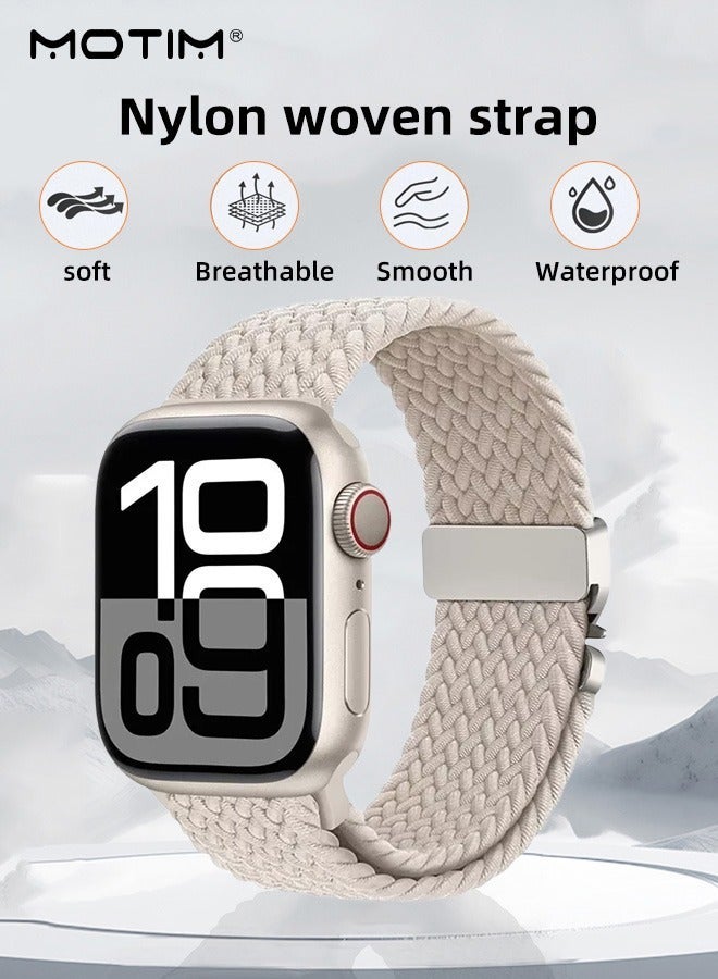 Motim Nylon Woven Loop Band for Apple Watch 42/44/45/46/49mm, Sport Replacement Strap Wristband Compatible with Apple Watch Ultra 1/2 iWatch SE Series 11/10/9/8/7/6/5/4/3/2/1/SE - Image 2