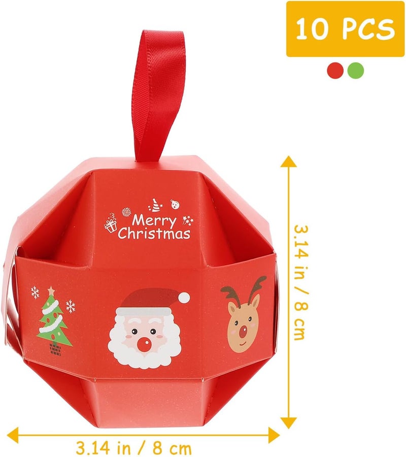 HOOWIFFY Christmas Candy Box 20pcs Paper Candy Boxes with Red Design for Holiday Party Favors and Seasonal Treat Storage - Image 2