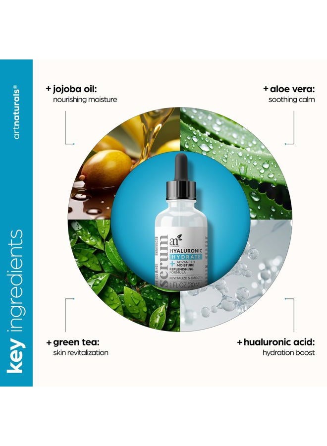 artnaturals سيروم حمض الهيالورونيك من آرت ناتشورالز - سيروم وجه مضاد للشيخوخة، مرطب طبيعي مع سيروم فيتامين C وفيتامين E - للعناية بالبشرة - يقلل من التجاعيد والبقع الداكنة (1 أونصة سائلة (عبوة من 1)) - Image 5