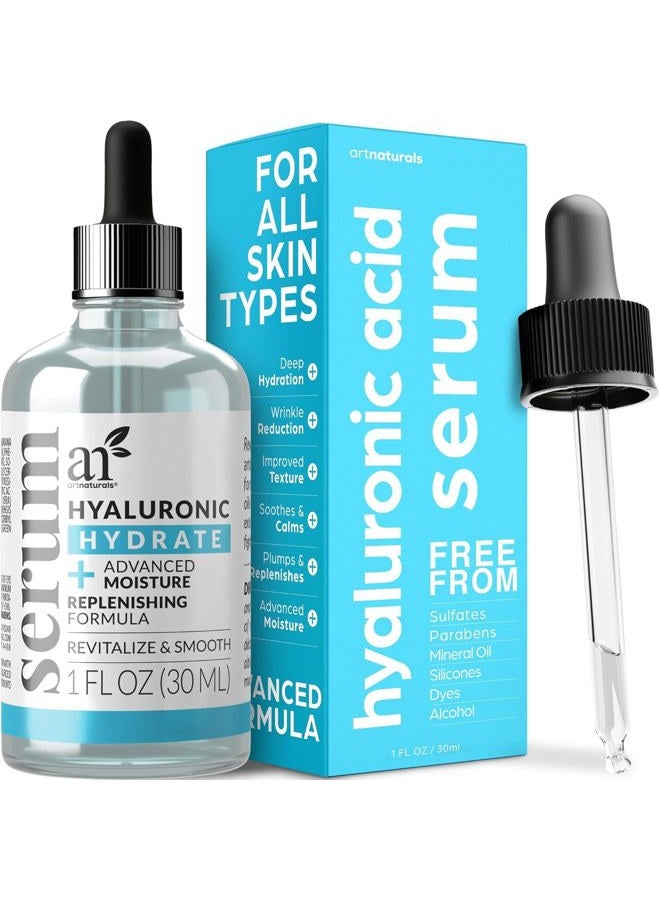 artnaturals سيروم حمض الهيالورونيك من آرت ناتشورالز - سيروم وجه مضاد للشيخوخة، مرطب طبيعي مع سيروم فيتامين C وفيتامين E - للعناية بالبشرة - يقلل من التجاعيد والبقع الداكنة (1 أونصة سائلة (عبوة من 1)) - Image 1