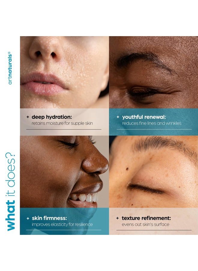 artnaturals سيروم حمض الهيالورونيك من آرت ناتشورالز - سيروم وجه مضاد للشيخوخة، مرطب طبيعي مع سيروم فيتامين C وفيتامين E - للعناية بالبشرة - يقلل من التجاعيد والبقع الداكنة (1 أونصة سائلة (عبوة من 1)) - Image 3