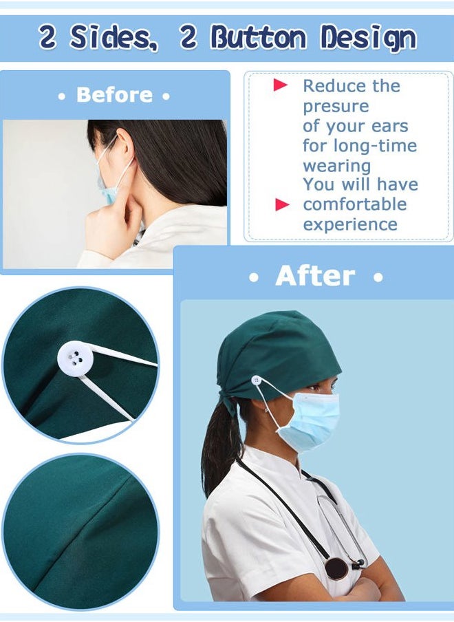 Zhanmai - 24 Pieces Adjustable Working Caps with Buttons Sweatband for Women Men, Nursing Scrub Hats Gourd Shaped Tie Back Cap for Doctor Nurse Beauty Salon Caps, Cotton Headwear Printed - Image 1