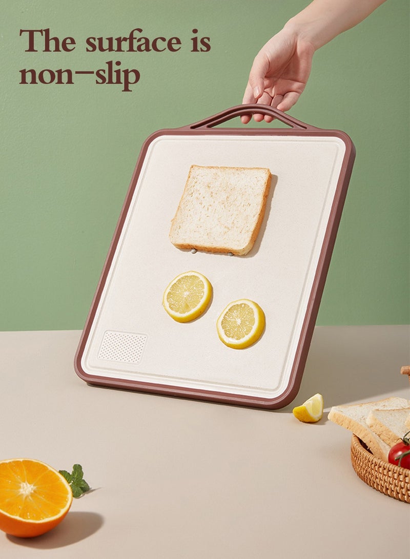 LEOKOR Double Sided Cutting Board Stainless Steel Cutting Board Plastic Chopping Board Cutting Board with Juice Groove and Grinding Area 41*30.5CM - Image 4