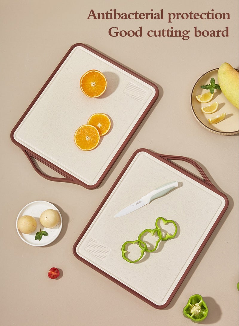 LEOKOR Double Sided Cutting Board Stainless Steel Cutting Board Plastic Chopping Board Cutting Board with Juice Groove and Grinding Area 41*30.5CM - Image 2