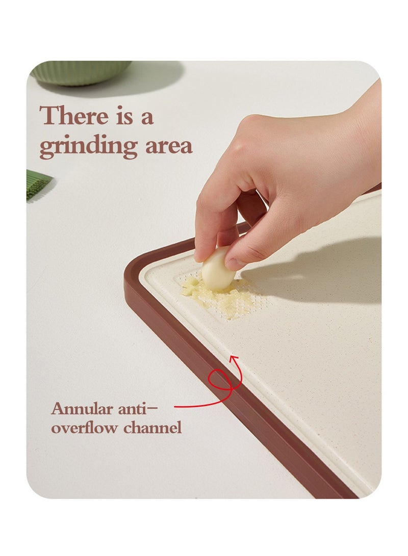 LEOKOR Double Sided Cutting Board Stainless Steel Cutting Board Plastic Chopping Board Cutting Board with Juice Groove and Grinding Area 41*30.5CM - Image 5