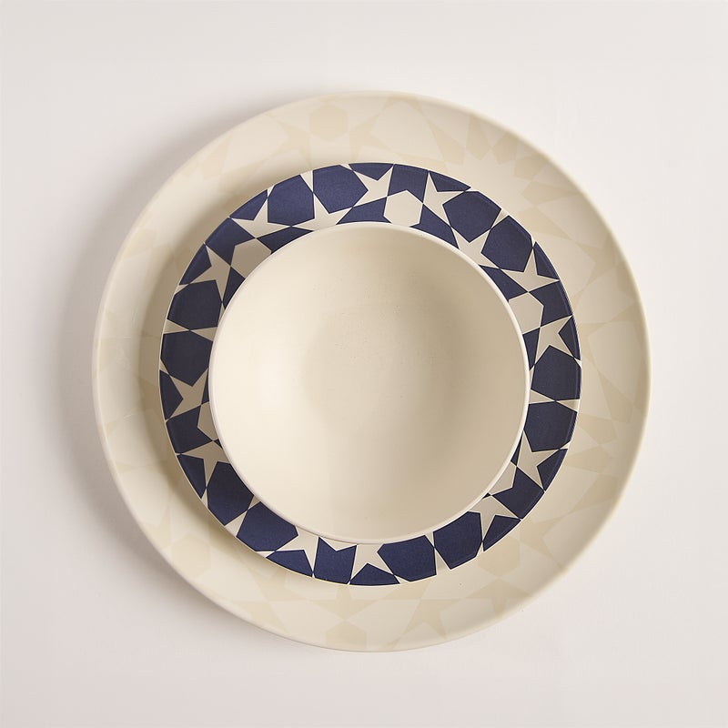 لا ميسا طقم عشاء بورسلان 18 قطعة باللون أزرق من مجموعة بَهْجَة - Image 2