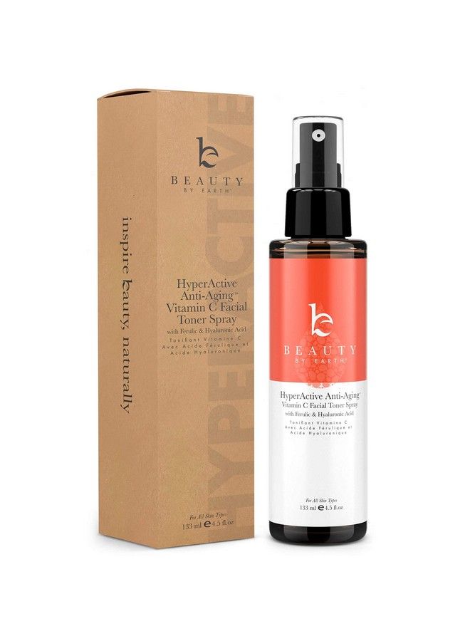 Beauty by Earth Face Toner Vitamin C Facial Spray Facial Toner & Skin Toner Aloe & Witch Hazel Toner For Face Spray Face Toner For Women & Men Hydrating Toner For Oily Skin & Dry Skin Light Astringent For Face - Image 1