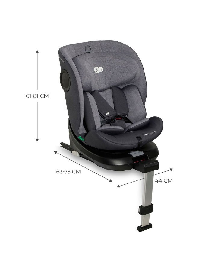 Kinderkraft I-360 i-Size 360° Rotating Convertible Car Seat - Birth to 12 Years - 0-36 kg (40-150 cm) with ISOFIX - Grey - Image 4