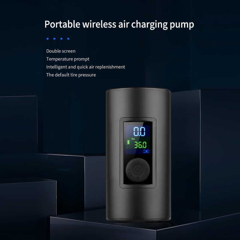 Portable Tire Air Pump Digital 150 PSI Rechargeable Air Compressor Tire Inflator with Preset Pressure Auto Stop Emergency Light Temperature Display Multifunction Air Pump for Car Motorbike Bicycle - Image 3