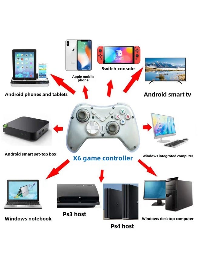 Generic X6 Wireless Bluetooth Game Handle Macro Programming Vibration SwitchP4 Android IOS Computer Steam Handle-Product Color:Orange Tape Packaging  - Image 5
