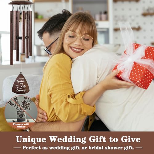 Soopau Wedding Gifts for Couples, 32" Bronze Wind Chimes Gift for Wedding Engagement Newly Wed, Bridal Shower Gift for Bride, Mr and Mrs Gifts - Image 2