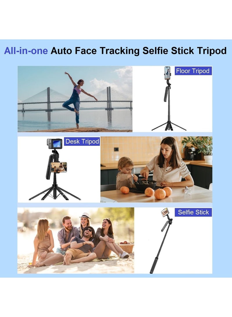 C12 Auto Face Tracking Tripod – 360° Motion Sensor Phone Tripod Stand, 71" Extendable Selfie Stick with Smart Tracking for iPhone & Android  - Image 2