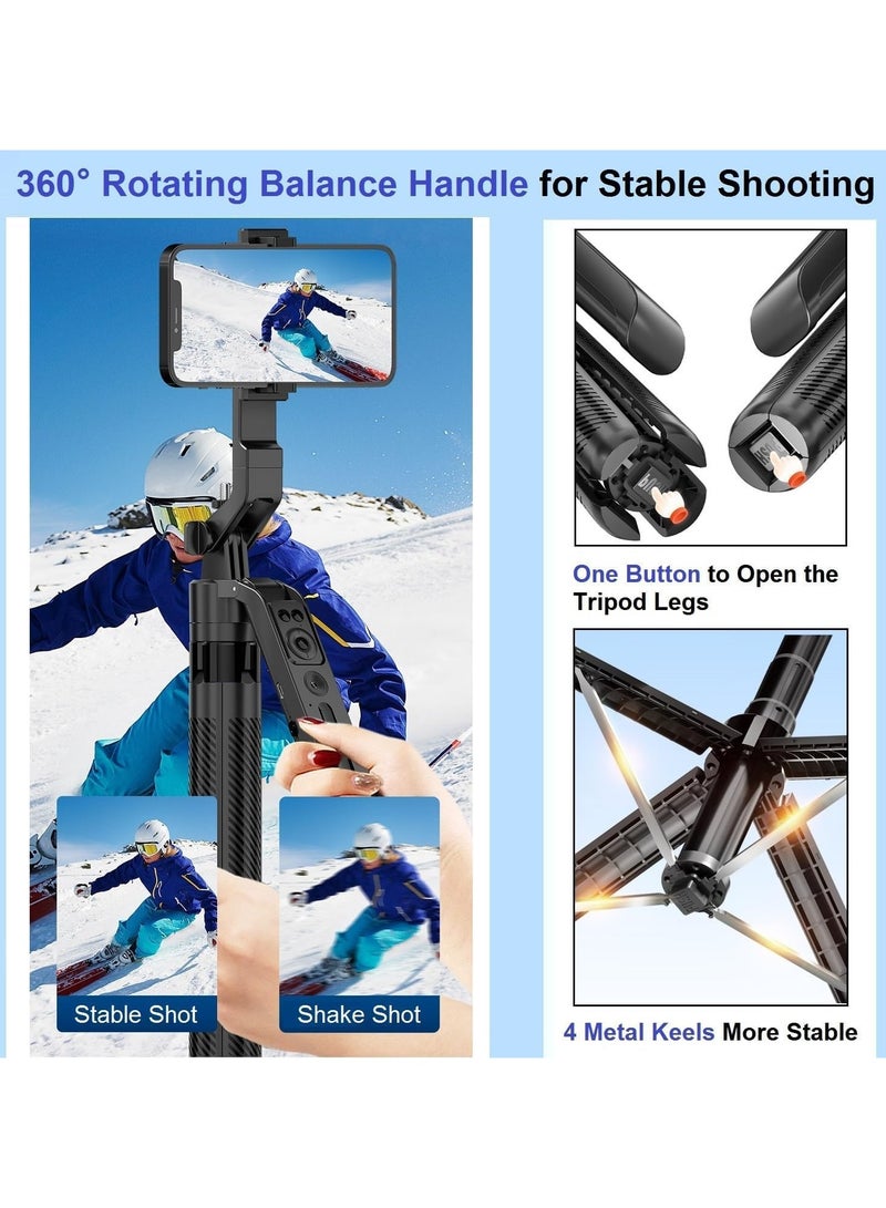 C12 Auto Face Tracking Tripod – 360° Motion Sensor Phone Tripod Stand, 71" Extendable Selfie Stick with Smart Tracking for iPhone & Android  - Image 4