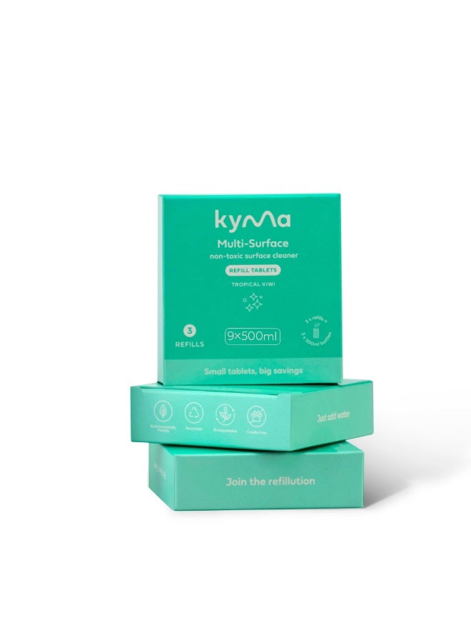 kyma Multi-Surface Cleaner Refill Bundle, 3 Refill Boxes of Multi-surface Cleaner, 4.5L (Makes 9x 500ml bottle of Multi-surface Cleaner), Non-Toxic, Eco Friendly, Powerful, Removes Grease & Dirt - Image 1
