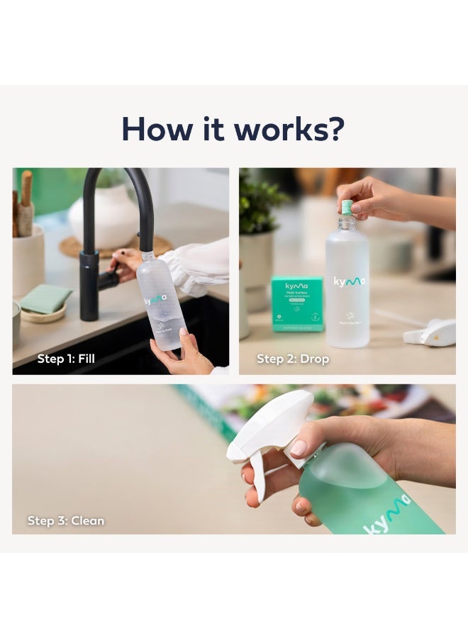 kyma Multi-Surface Cleaner Refill Bundle, 3 Refill Boxes of Multi-surface Cleaner, 4.5L (Makes 9x 500ml bottle of Multi-surface Cleaner), Non-Toxic, Eco Friendly, Powerful, Removes Grease & Dirt - Image 4