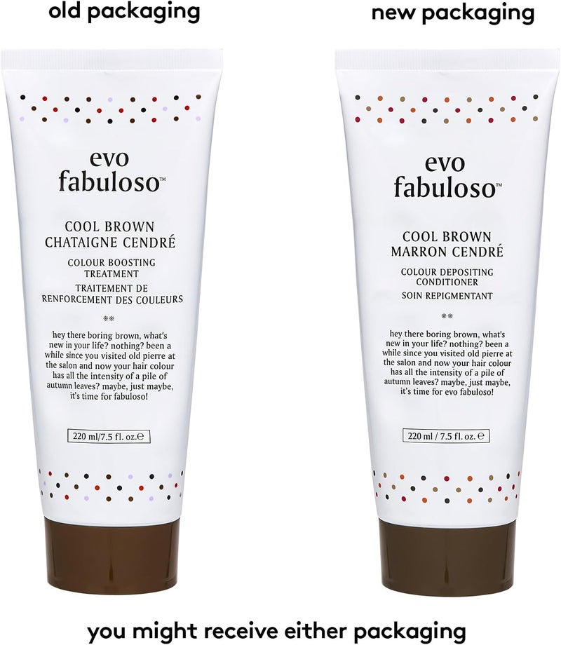 Evo Fabuloso Cool Brown Colour Boosting Treatment  Care Conditioner for Treated Hair  Maintains Depth Tone & Shine  220ml / 75floz - Image 2