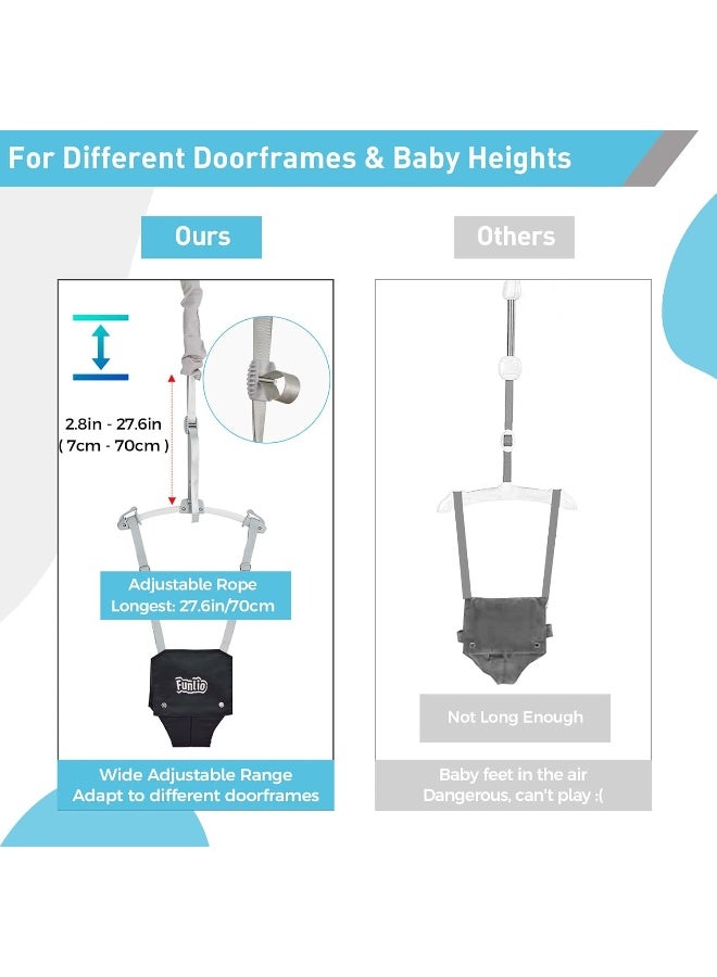 FUNLIO Baby Door Jumper for 6-24 Months, Black, Minimalist, Gender-Neutral, 6-39 lbs - Image 4