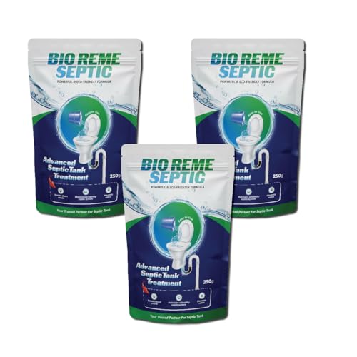 Bio Reme Septic Tank Cleaning Powder Reduces Sludge Build-Up Odour Removing Powder Bacteria Eco Friendly Available In Pack of 3 (750 Gms) - Image 1
