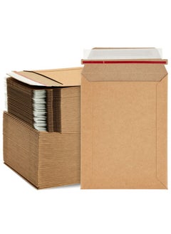 Juvale 100 Pack Rigid Mailers 6X8-450 Gsm Sturdy Self-Adhesive Kraft Paper Cardboard Envelopes For Mailing Photo, Documents, Gift Cards, Cds, Art Prints  - Image 1