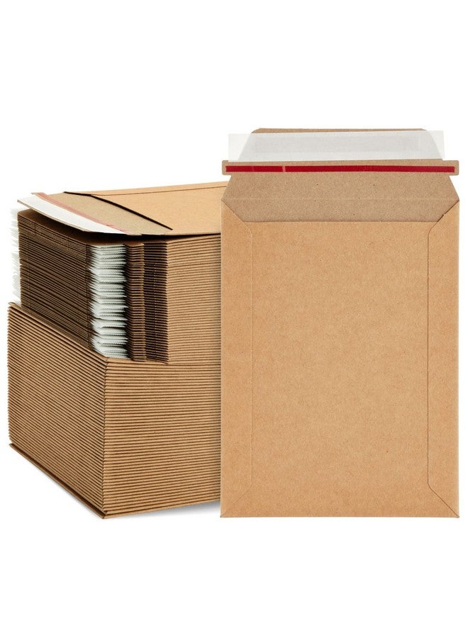 Juvale 100 Pack Rigid Mailers 6X8-450 Gsm Sturdy Self-Adhesive Kraft Paper Cardboard Envelopes For Mailing Photo, Documents, Gift Cards, Cds, Art Prints - Image 1