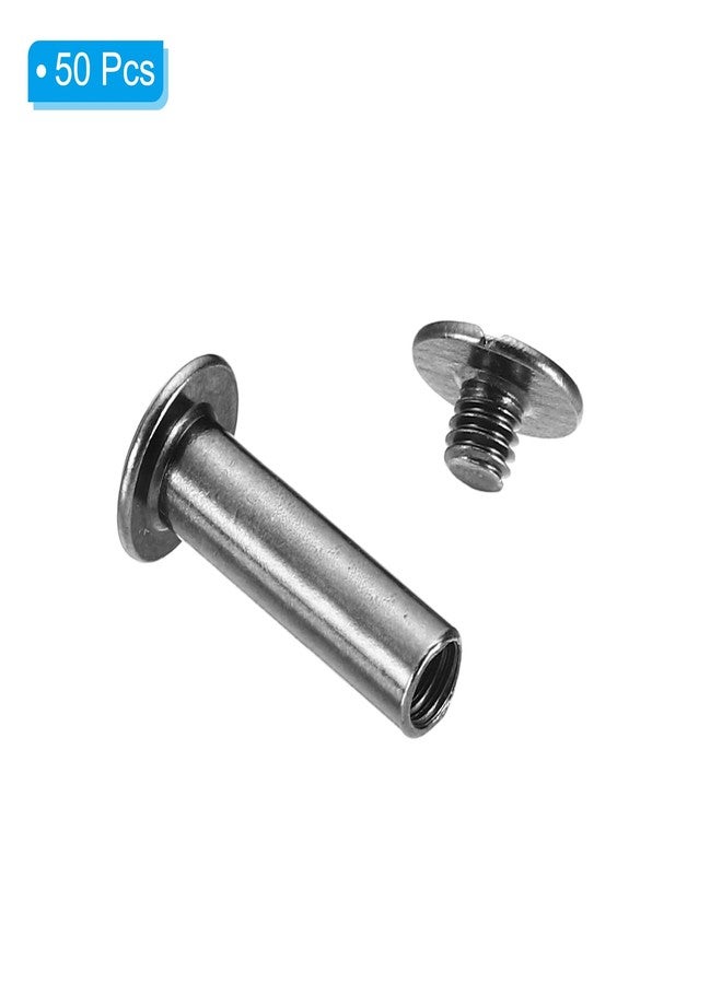PATIKIL 50 Sets Chicago Screws, M5x16mm Chicago Screws Phillips Binding Post Screw Bolts Leather Rivets Fasteners Connectors Steel for Leather Belt Scrapbook Photo Albums, Black - Image 3