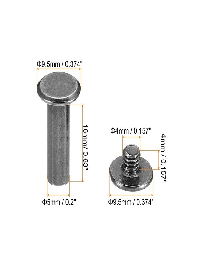 PATIKIL 50 Sets Chicago Screws, M5x16mm Chicago Screws Phillips Binding Post Screw Bolts Leather Rivets Fasteners Connectors Steel for Leather Belt Scrapbook Photo Albums, Black - Image 2