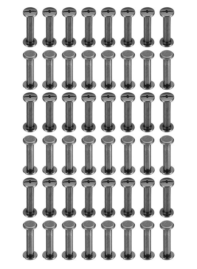 PATIKIL 50 Sets Chicago Screws, M5x16mm Chicago Screws Phillips Binding Post Screw Bolts Leather Rivets Fasteners Connectors Steel for Leather Belt Scrapbook Photo Albums, Black - Image 1