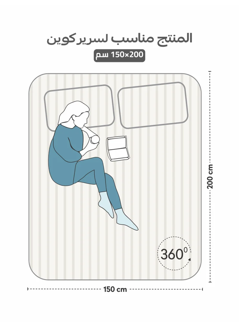 Donetella QUEEN (150X200cm) Premium 3 Piece – 150×200 cm Queen Striped Fitted Sheet, and 35 cm Deep Pocket, Secure All-Around Elastic Fit, No Excess Fabric.  | Best Price UAE