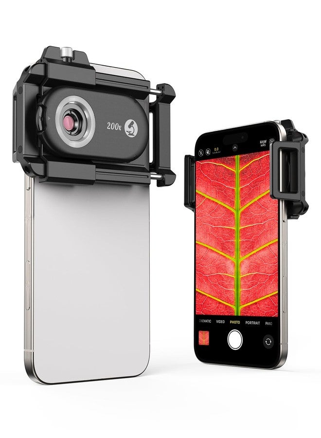 MIAO LAB 200X Phone Microscope with CPL Lens and LED/UV Light, Universal Clamp for iPhone/Android - Nano Zoom Portable Pocket Phone Microscope Lens Attachment - Image 1