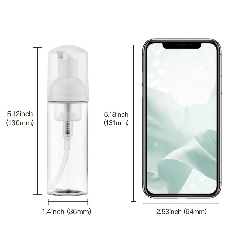 owlyee 2oz Foam Pump Bottle (3PCS) Empty Travel Foaming Dispenser for Hand Soap, Lash Cleanser, Shampoo (60ml, Clear - Image 5