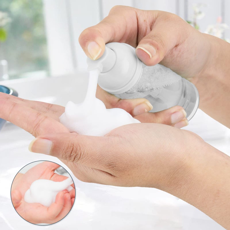 owlyee 2oz Foam Pump Bottle (3PCS) Empty Travel Foaming Dispenser for Hand Soap, Lash Cleanser, Shampoo (60ml, Clear - Image 2