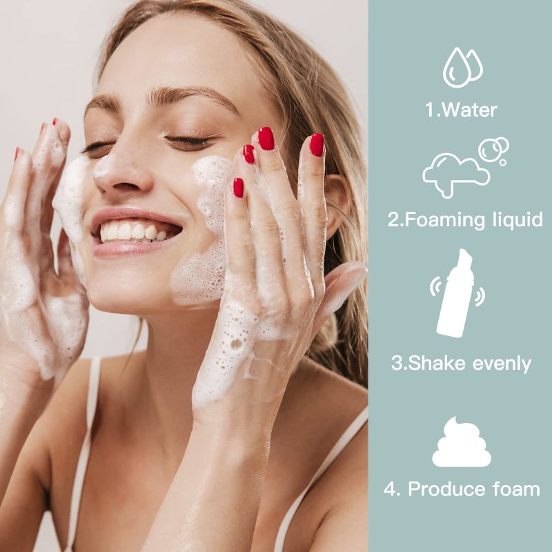 owlyee 2oz Foam Pump Bottle (3PCS) Empty Travel Foaming Dispenser for Hand Soap, Lash Cleanser, Shampoo (60ml, Clear - Image 3