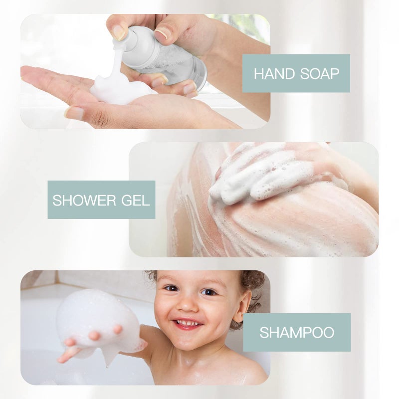 owlyee 2oz Foam Pump Bottle (3PCS) Empty Travel Foaming Dispenser for Hand Soap, Lash Cleanser, Shampoo (60ml, Clear - Image 4