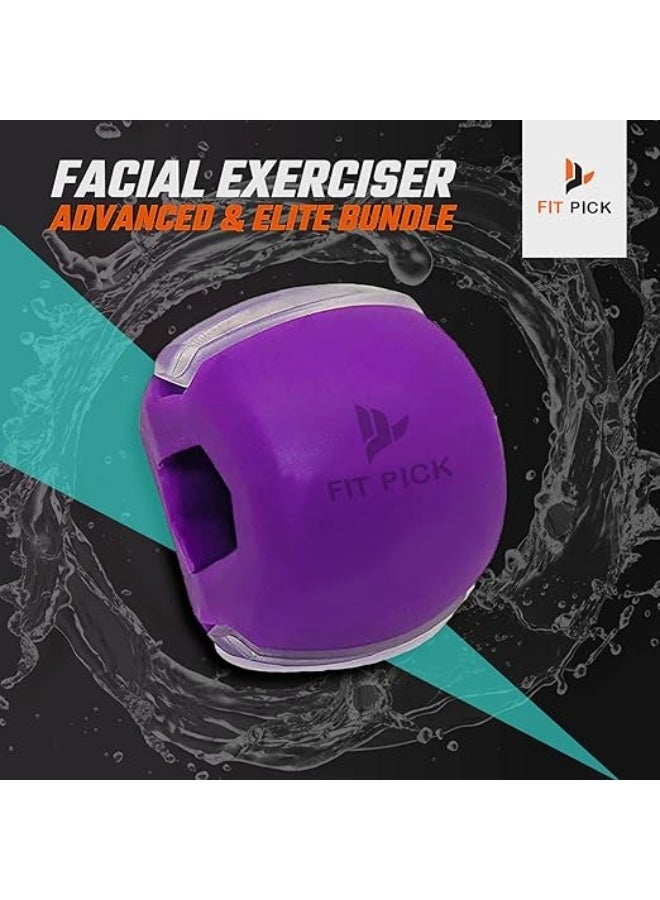 FIT PICK Pro Jawline Exerciser Tool Men&Women,Tones Face,Jaw&Neck,Jaw Exerciser Help Defines Jawline,Jawline Exerciser Helps Reduce Craving Stress Jaw Liner Tools For Men&Women,Jawline Shaper (Purple, Intermediate-Advanced) (Intermediate-Advanced (Purple)) - Image 1