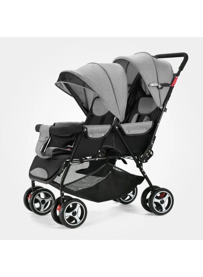 MAAS A Stylish, High-Quality Double Stroller with a Comfortable and Safe Design, Featuring a Sturdy Yet Lightweight Frame and Premium Fabric Materials. - Image 3