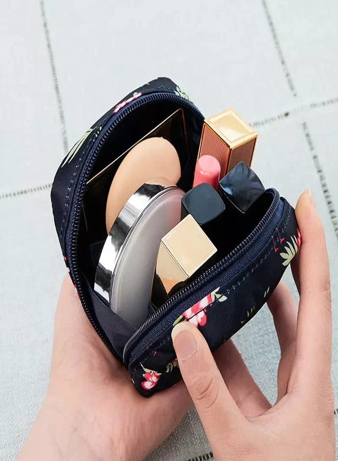 Luxula Portable Mini Fashion Nursing Sanitary Napkin Pouch Pad Holder Zipper Travel Cosmetic Makeup Jewellery Storage Bag for Girl and Women (Sky-Navy-Pink-White) - Image 3