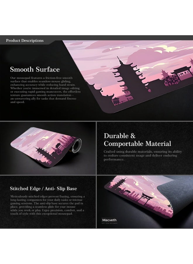 Large Gaming Mouse Pad 800x300 Stitched Edges Smooth Cloth Surface Non-Slip Rubber Base Waterproof Mousepad 3MM Thick - Image 3