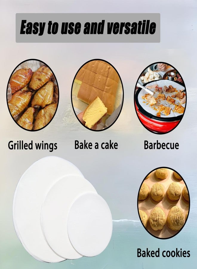 Mormchlots 150 Sheets Round Baking Parchment Paper,6,8,10inch Non-Stick Pan Liners Cake Pan Parchment Paper,Grilling Liner for Baking Grilling and Steaming Bread(White) - Image 5